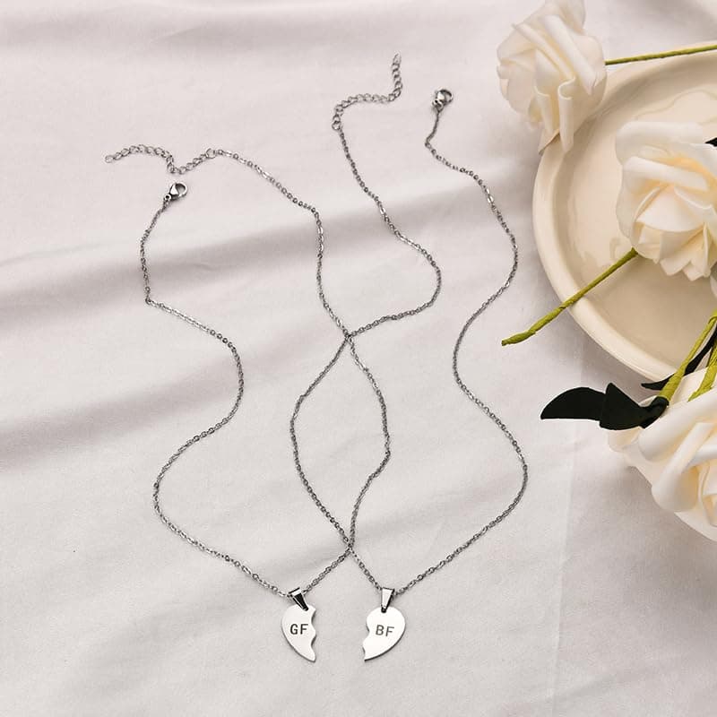 Matching Boyfriend and Girlfriend Necklace Bf Gf Couple Gifts for Him and Her Boyfriend Birthday Gift from Girlfriend Valentines Gifts Necklace for Couples Gf Bf Graduation Gift