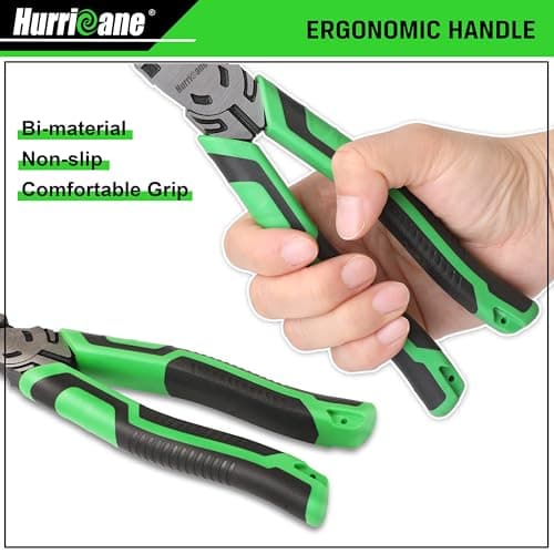 HURRICANE 3-Piece Pliers Set - Heavy-Duty with 8-Inch Linesman, Needle Nose Pliers and 6-Inch Diagonal Cutters for Basic Repair