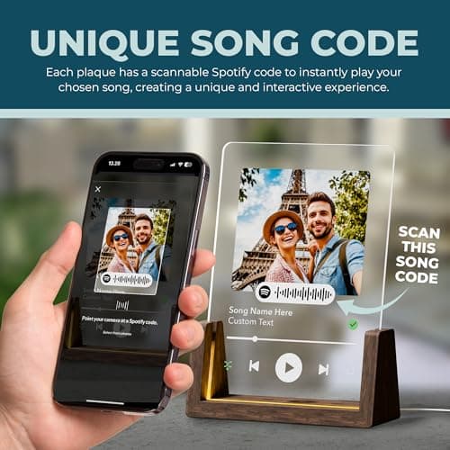 Personalized Spotify Plaque - Upload Your Own Photo and Song - Custom Gift for Girlfriend or Boyfriend