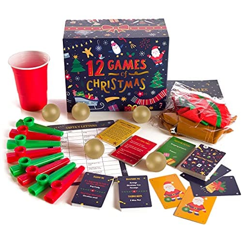 Gutter Games 12 Games of Christmas - 12 Hilarious Holiday Activities [Family Party Games Pack for Kids, Teens & Adults] - by Beat That! Game - Multicolor