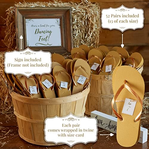 Orca Bulk Flip Flops For Wedding Guests | 52 Pack Wholesale Wedding Sandals