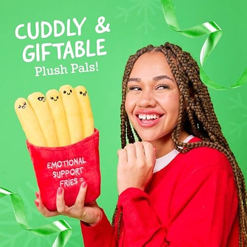 Emotional Support Fries by Relatable, Cuddly Stuffed Animals and Toys, Squishy Toys and Plushies, Great Gift Ideas for Loved Ones of All Ages, Includes 5 Plushies with Carrying Basket