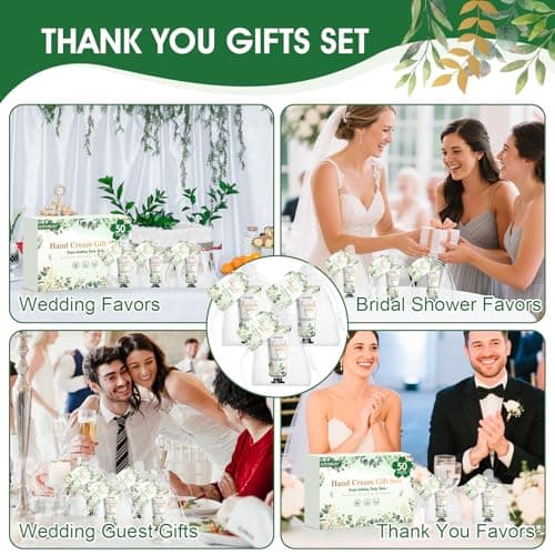 50 Pack Bulk Hand Cream Gifts Sets, Wedding Party Favors, Bridal Shower Gifts and Baby Shower Party Favors for Guests with Organza Bag and Thank You Card, Bulk Thank You Gifts for Women(Eucalyptus)