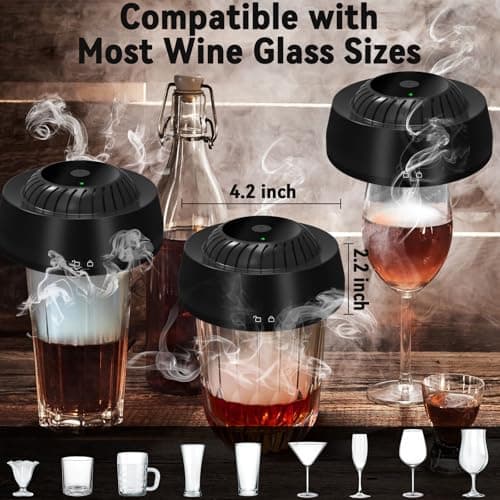 Electric Whiskey Smoker Kit with 6 Wood Chips, Electric Cocktail Smoker Kit Built-in Lighter, No Butane Needed, Gifts for Christmas, Gifts for Men, Dad, Husband