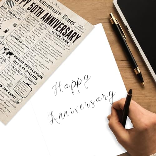 Jumbo 50th Anniversary Card for Women Men, Funny 50th Wedding Anniversary Decorations for Mom Dad, Romantic 50 Year Anniversary Card Gift for Wife Husband, Golden Wedding Gift