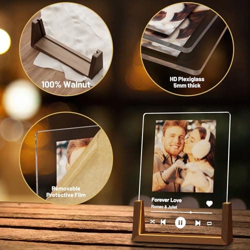 Spotify Decorative Plaque Personalized Gifts, Custom Gifts for Him Her, Customized Picture Frame for Boyfriend Girlfriend Couple Wife Women on Anniversary Birthday