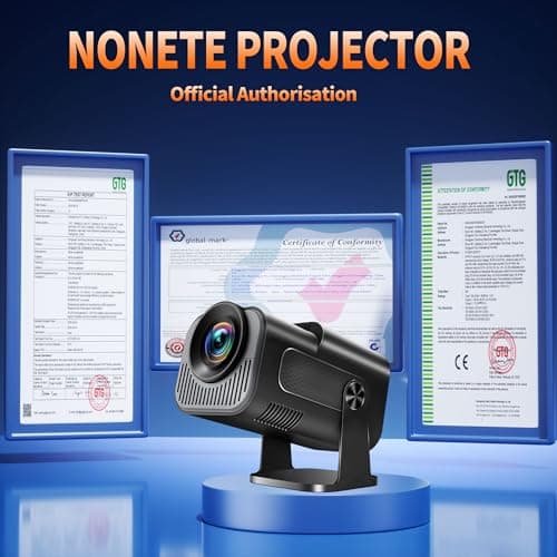 【Built-in Apps】Projector 1080P Full HD, 4K Projector with 270° Rotation,Portable Projector WiFi 6 & Bluetooth 5.2 Support,Featuring Auto Keystone Correction,HDMI/USB Connectivity Projector Black