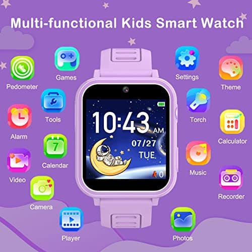 Kids Smart Watches Girls Gifts Age 3-12, Smart Watch for Kids with 39 Games Camera Video Recorder Music Player Alarm Calculator Stopwatch Flashlight Pedometer Gift Toys for Girls Ages 5 6 7 8 9 10
