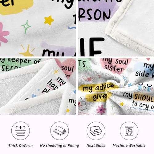 Best Friend Bestie Birthday Gifts for Women, Soft Flannel Blanket, Friend Birthday Gifts for Women Friendship, Happy Bday for Bestie BFF, 50 x 60 inches