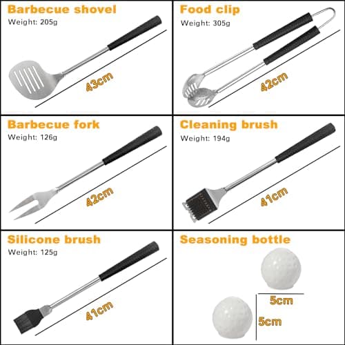 Golf Grilling Gifts for Men 8pcs Golf BBQ Grill Accessories Tools Utensils Set for Outdoor Camping, Funny Birthday Gifts for Men Women Golfers, Dad Gifts for Dad Grandpa Husband from Daughter Son Wife