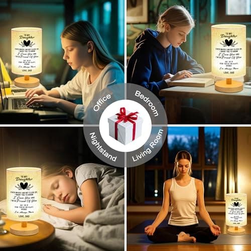 WSYEAR Birthday Gifts for Daughter from Dad,to My Daughter Gifts from Dad- Table Lamp Best Father Daughter Graduation Gifts for Grown Daughter