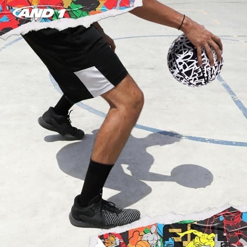 AND1 Chaos Rubber Basketball: Game Ready, Office Regulation Size (29.5”) Streetball, Made for Indoor/Outdoor Basketball Games- Graffiti Series
