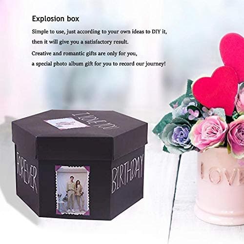 Explosion DIY Gift Set, Exploding Love Box for Couples, Sentimental Gift for Wedding, Birthday Party, Boyfriend, Girlfriend, Scrapbook Style Photo Album, Memory Box