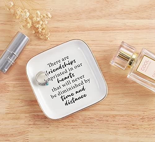 Friend Birthday Gifts for Women Ring Dish Friendship Gifts for Women Friends Female Gifts "There are friendships imprinted in our hearts that will never be diminished by time and distance"