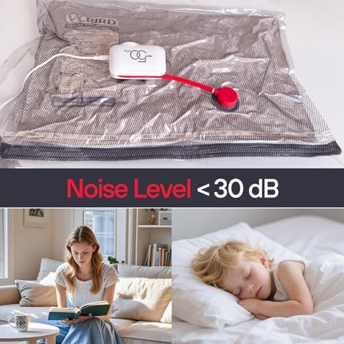 VMstr 12 Pack Vacuum Seal Bags for Clothing Travel, Carry-on Size for Luggage Compression Packing, Space Saver Bags with High Pressure Electric Pump (DC Power)