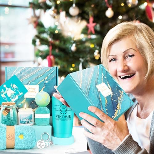 60th Birthday Gifts for Women, 60th Birthday Gifts Ideas Baskets, Gifts for 60th Birthday Women, Vintage 1965 Tumbler, Unique Best 60th Bday Gift Ideas for 60 Year Old Mom Sister Friend Wife Grandma