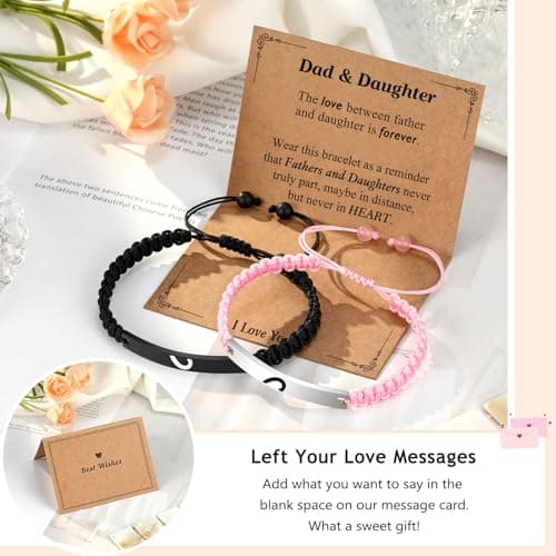 UPROMI Matching Bracelets for Couples, Dad&Daughter, Brother&Sister, Fathers Day Valentines Christmas Birthday Gifts