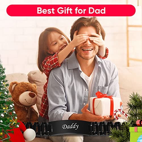 VNOX Masculine Watch Band Stainless Steel Link Bracelet Personalized Jewelry Gift for Men DAD Father Husband Boyfriend