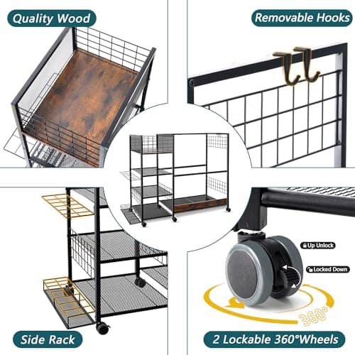 Golf Bag Organizer for Garage, Golf Accessories for Men Women, Golf Bag Stand, Golf Storage Organizer with 2 Hooks, Storage Rack for 2 Golf Bags, Sports Equipment Organize, Golf Club Holder