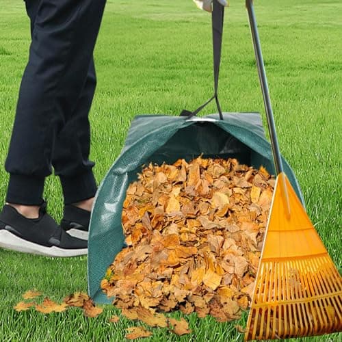 Leaf collector leaf scoop,Foldable yard waste bag,Extra large lawn bags leaf bags,Heavy leaf pick up tools leaf loader,Reusable yard garden bags for leaves lawn trash (200L)