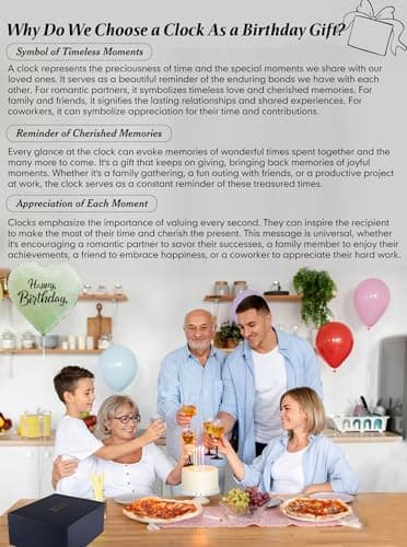 DEEWISH 60th Birthday Gift Quartz Desk Clock – Elegant Home Blessing Decoration for Parents, Grandparents, Friends, Mom, Dad, Happy 60 Years Birthday Decoration for Women Men