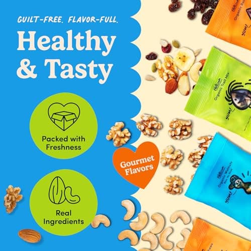 Nuts.com – Organic Dried Fruit and Nuts Variety Box – Gourmet Assortment for Fall, Thanksgiving and Festive Gifts – Includes Organic Cashews, Almonds, Walnuts, Raisins, and Trail Mix