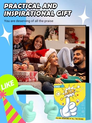 Stocking Stuffers for Teens Girls Boys Adults Cell Phone Stand: UPGRADE Adjustable Thumbs Up Lazy Phone Holder for Desk Cool Gadgets Fun Birthday Gift Ideas for Kids Teenager Women Gifts for Christmas