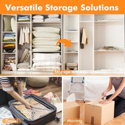 Vacuum Storage Bags Jumbo (12 x Jumbo),Plastic Packaging Bags,Space Saver Sealer Compression Bags for Blankets, Comforters, Pillows, Bedding,Clothes Storage