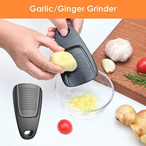 Pisol Kitchen Unique Gadgets Set 6 Pieces, Space Saving, Cheese Grater, Bottle Opener, Fruit Vegetable Peeler, Pizza Cutter, Garlic Ginger Grinder, Herb Stripper Gift Set