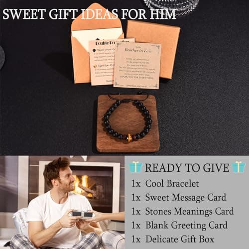 Gifts for Husband Brother Boyfriend Uncle Son Nephew Grandson Fiance Stepdad New Dad First Time Dad To Be Bracelet Gifts, Graduation Fathers Day Birthday Christmas Anniversary Valentines Day Gifts for Him Teen Boy Men