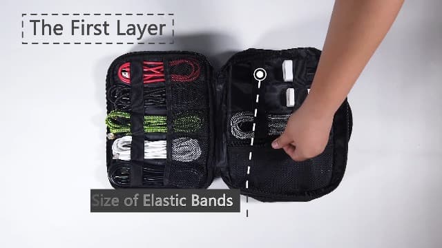 MATEIN Electronics Organizer Travel Case, Water Resistant Cable Organizer Bag for Travel Essentials, Gifts for Men, Storage Bag for Camera Accessories, Phone, Cord & Tablet, Black