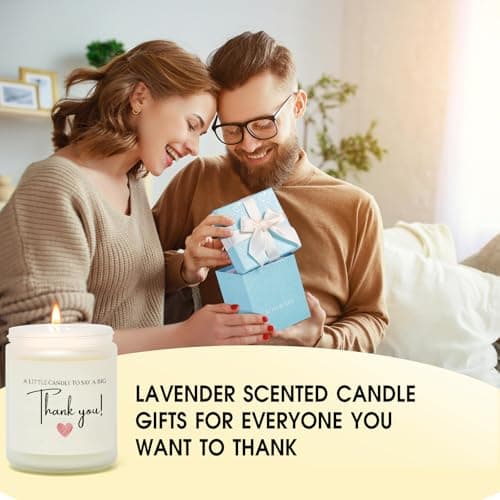 Thank You Gifts for Women, Men, Hostess, Couple, Appreciation Gifts for Teacher Coworker Employee Boss - a Little Candle to Say A Big Thank You, Lavender Scented Candle with Gift Box