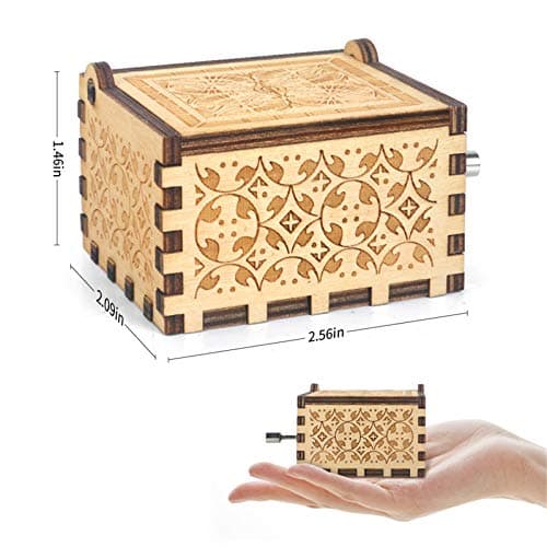 Can't Help Falling in lo Wood Music Box Hand-Operated Antique Engraved Cute Musical Boxes Gift for Love One, Boyfriend, Girlfriend, Husband,Wife Birthday/Wedding Day/Christmas Day Present