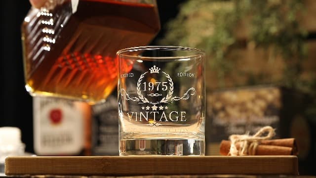 AOZITA 60th Birthday Gifts for Men - 60th Birthday Decorations for Men, Party Supplies - 60th Anniversary, Bday Gifts Ideas for Him, Dad, Husband, Friends - 11oz Whiskey Glass