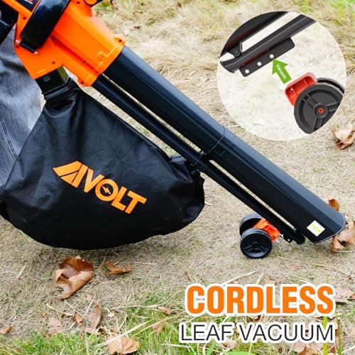 Cordless Leaf Vacuum Blower Mulcher 3 in 1, 2 * 4.0Ah Battery and Charger, Battery Powered Leaf Vacuum with 40L Bag, 160MPH, 600CFM, 4 Speed Modes, Suitable for Lawn Care Yard Cleaning