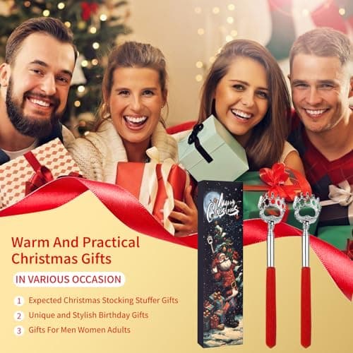 Unique Extendable Back Scratcher Gifts for Women Men Who Have Everything, Ideal Secret Santa Christmas Gifts for Dad Mom Grandma Sister Friends, Stocking Stuffers for Adults Men Women