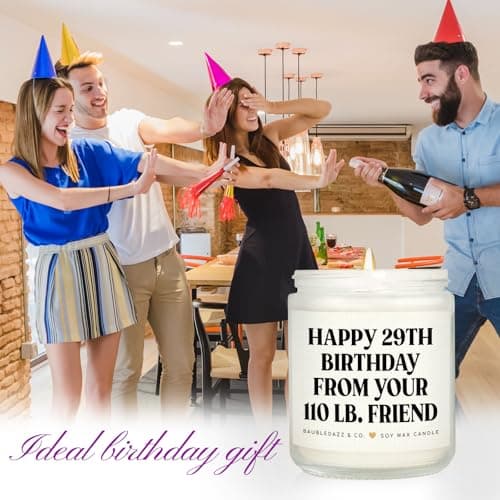 BaubleDazz Funny Best Friend Birthday Gifts for Women- Handmade Lavender Soy Wax Candle- Happy 30th, 40th, 50th, 60th,70th Birthday Gifts for Women, Friend, Her, Bestie (7oz)