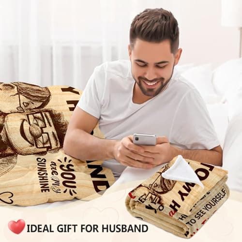 Birthday Gifts for Husband from Wife - Anniversary Wedding Gifts for Men - Romantic Love Present for Him - Christmas Fathers Valentines Day Birthday Gift Ideas for Husband - to My Man Blanket 50"x60"