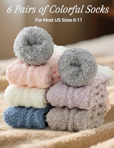 TEHOOK Warm & Cozy Gifts for Women, Fluffy Fuzzy Sock, Plush Sleeping Slipper Socks - Soft Warm Fabric