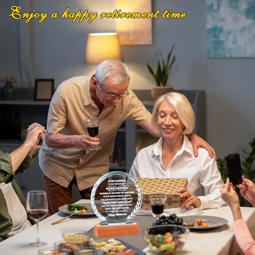 YWHL Retirement Gifts for Men Women 2025 Happy Retirement Gifts Decorations Crystal Keepsake Plaque Farewell Gift Best Retired Gift Idea for Coworker Boss Teacher Friends Doctor Nurse Police