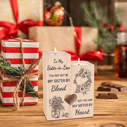 Sister in Law Gifts, Candlestick - Gifts for Sister in Law Birthday Christmas Mother's Day Wedding Gifts