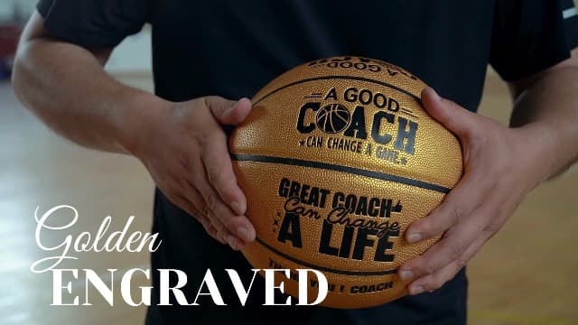 Basketball Coach Gifts for Men, Engraved Basketball with Warm Message for Coach Appreciation, Gold