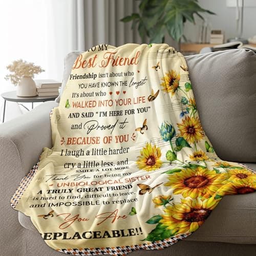Best Friend Birthday Gifts for Women, Bestie Gifts for Women, Best Friends Blanket, Gift for Best Friend Woman, BFF Bestie Bday Presents Idea, to My Bestie Throw Blanket 60"X50"