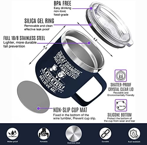 Gifts for Grandpa from Granddaughter, Grandson, Grandchild on Christmas- Grandpa gifts for Christmas - Grandparents Gifts - Birthday Gifts for grandpa -14oz Stainless Steel Mug - Insulated
