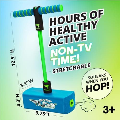 Flybar My First Foam Pogo Jumper for Kids Fun and Safe Pogo Stick for Toddlers, Durable Foam and Bungee Jumper for Ages 3 and up, Supports up to 250lbs