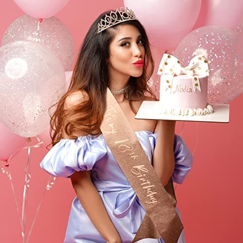 Crown and Pearl Pin Set for 18th Birthday - It's My 18th Birthday Sash, Tiara, Cake Topper, Decorations and Gift for Her