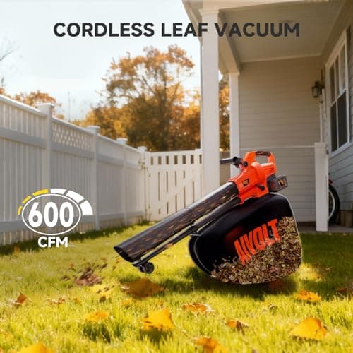 AIVOLT Brushless Leaf Blower Vacuum Mulcher 40V, Cordless Leaf Vacuum with 40L Bag, Turbo Power, 2x4.0Ah Batteries & Charger, 3-in-1 for Lawn Care, Patio Cleaning