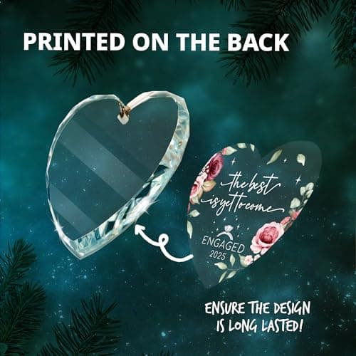 Engagement Gifts for Couples - The Best is Yet to Come Engaged 2025 Glass Ornament – Just Engaged Present Ideas for Newly Women, Bride to Be, Fiance, Friend, Daughter