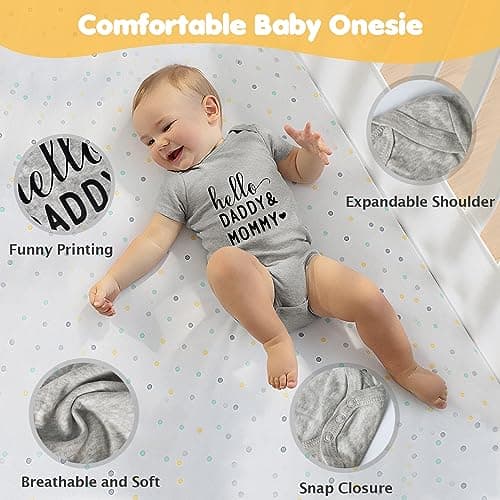 Pregnancy Gifts for First Time Moms - New Parents Gift Set Pregnancy Announcement Baby Shower Basket Mom & Dad Mugs, Baby Ultrasound Frame, Decision Coin, Onesie, Bib and Socks