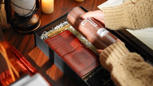 Skylety 4 Pcs to My Wife Gifts Set Leather Journal Stainless Steel Tumbler 20oz Best Wife Pen Socks Anniversary Wedding Christmas Gifts